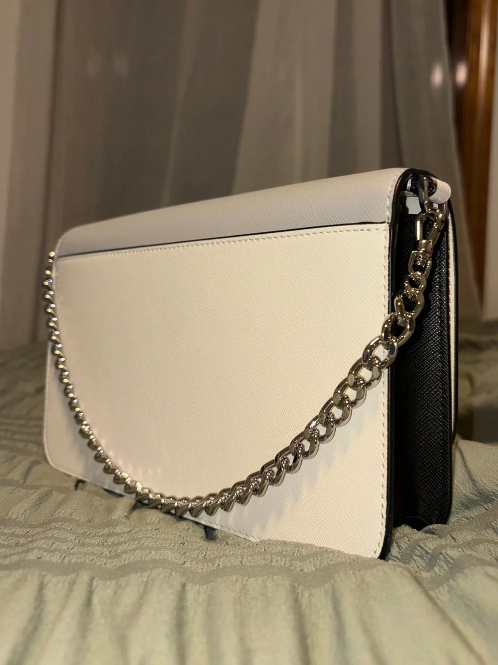 kate spade Two-Tone Light Gray and White Crossbody Bag